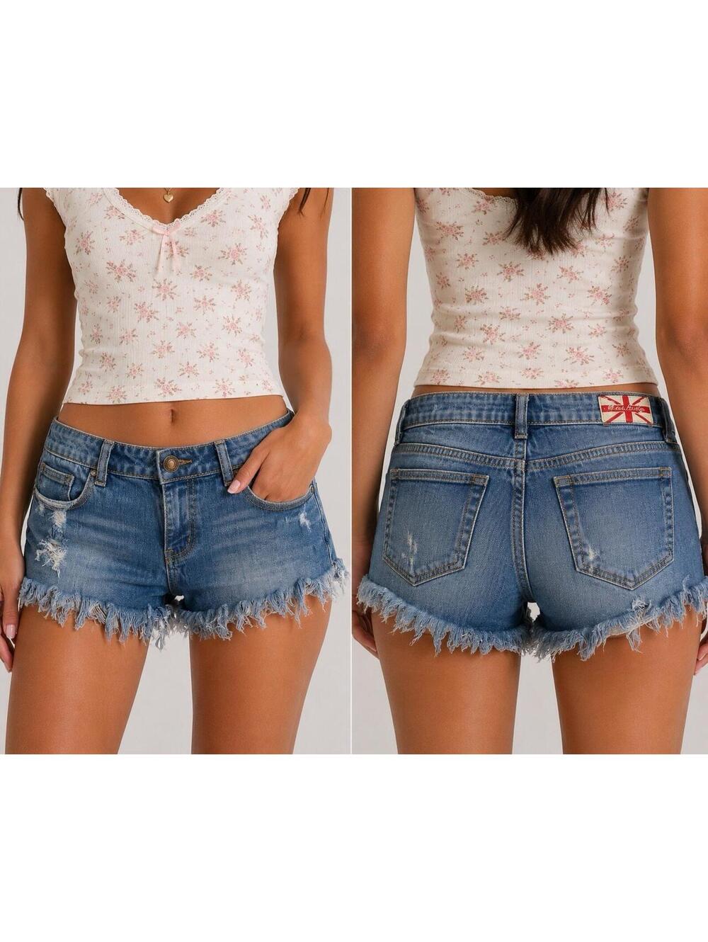 MACHINE JEAN SHORTS WOMENS SIZE L Y2K